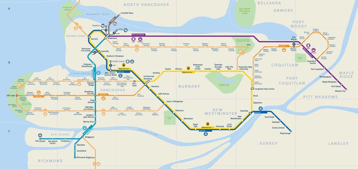 வான் skytrain வரைபடம்