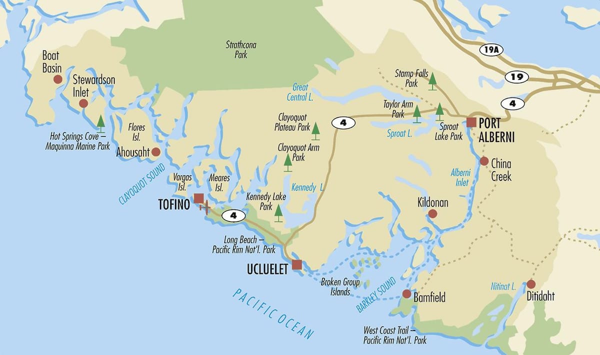 வரைபடம் வான்கூவர் கடற்கரைகள்