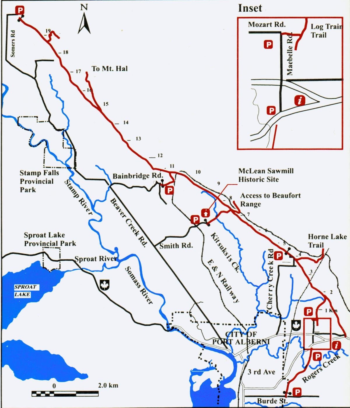 வரைபடம் வான்கூவர் தீவு ரயில்