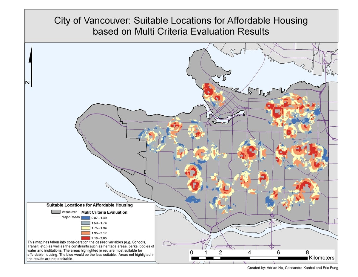 நகரம் vancouver gis வரைபடம்