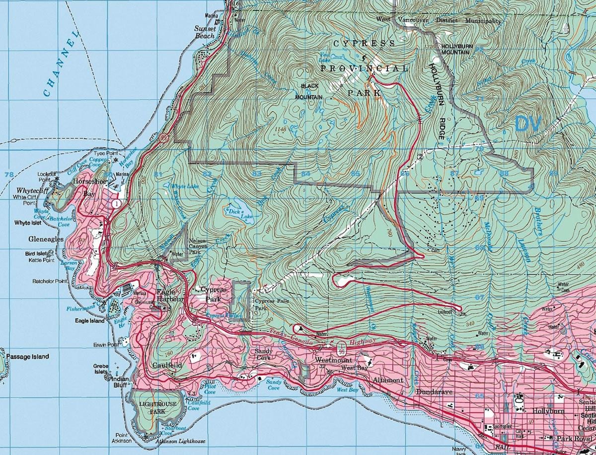 வரைபடம் வான்கூவர் topographic