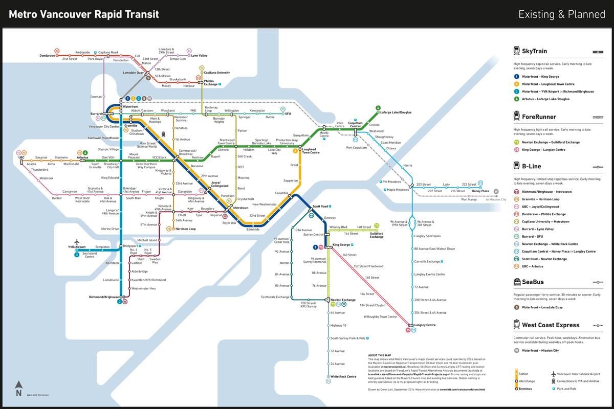 translink கனடா வரி வரைபடம்