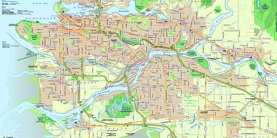 நகரம் வரைபடத்தை vancouver bc canada