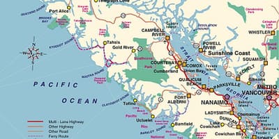 முகாம் வான்கூவர் தீவு வரைபடம்