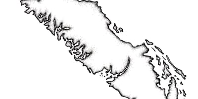 வரைபடம் வான்கூவர் தீவு அவுட்லைன்