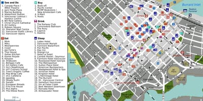 Yaletown வான்கூவர் வரைபடம்